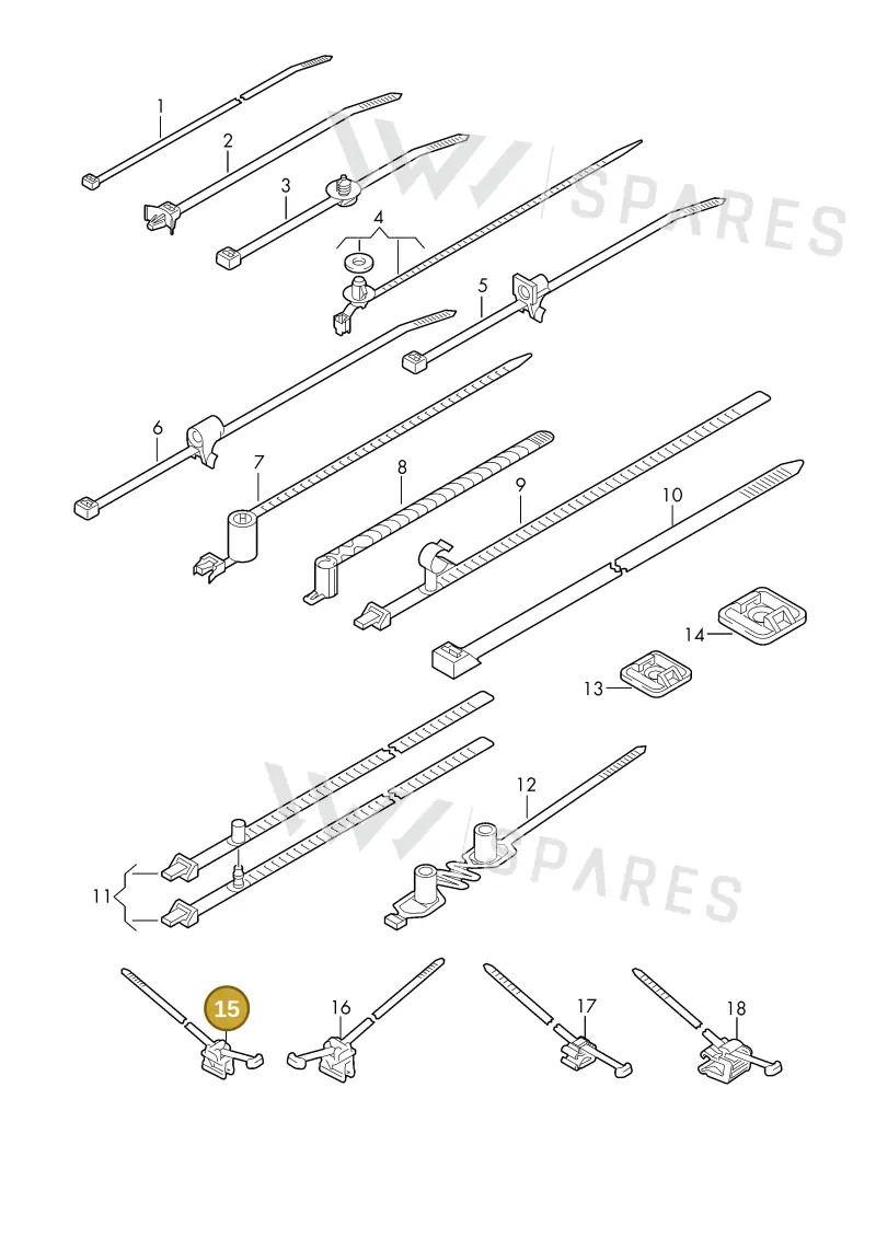 5P0971848 — Volkswagen 1J0 platform diagram 198979100, position 15