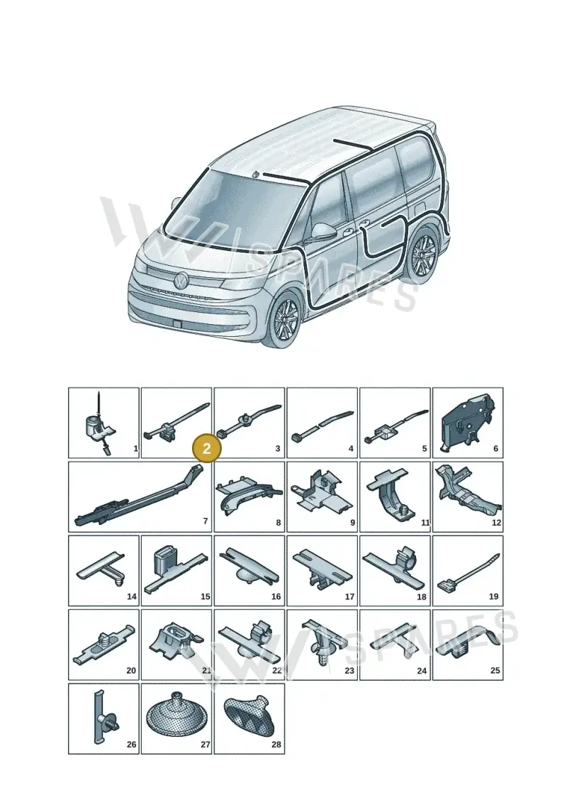 5P0971848 — Volkswagen Multivan (2021-) diagram 7t0972001, position 2
