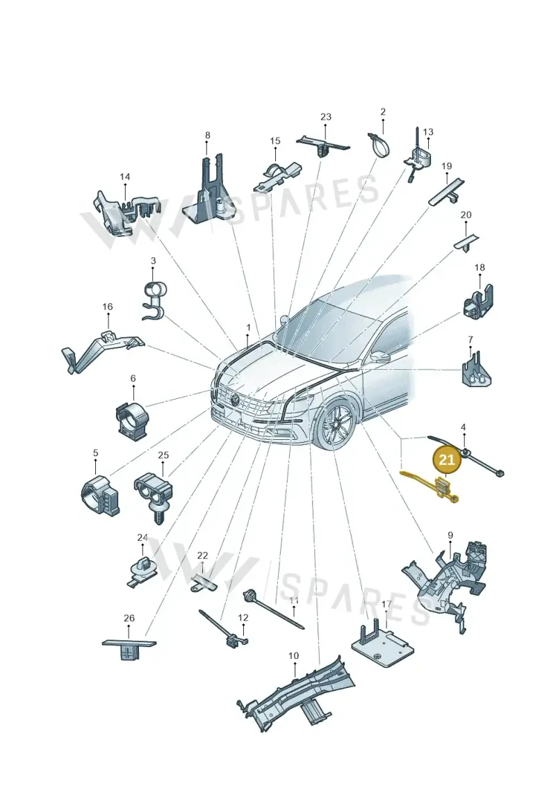 5P0971848 — Volkswagen New Passat (2015-2022) diagram 868971820, position 21