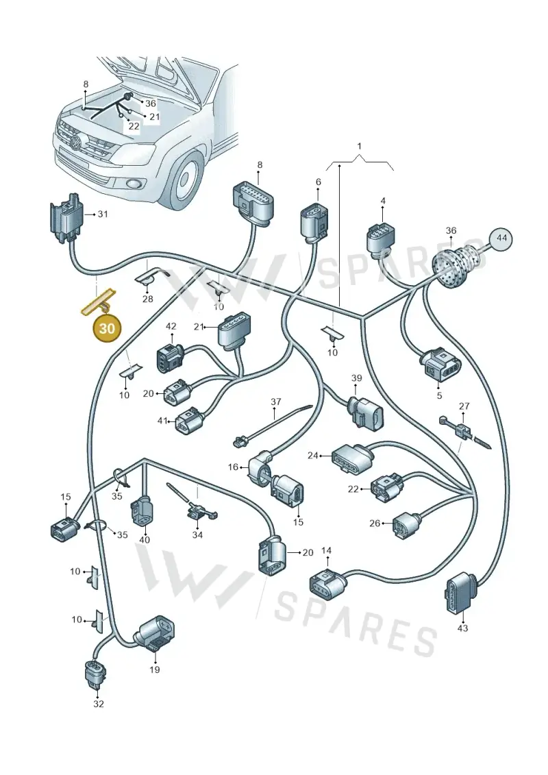 5P0971848A — Volkswagen Amarok twin cab (2022-) diagram 894971820, position 30