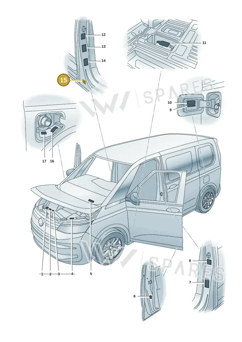 5Q0010014C — Volkswagen Multivan (2021-) diagram 7t0010000, position 15