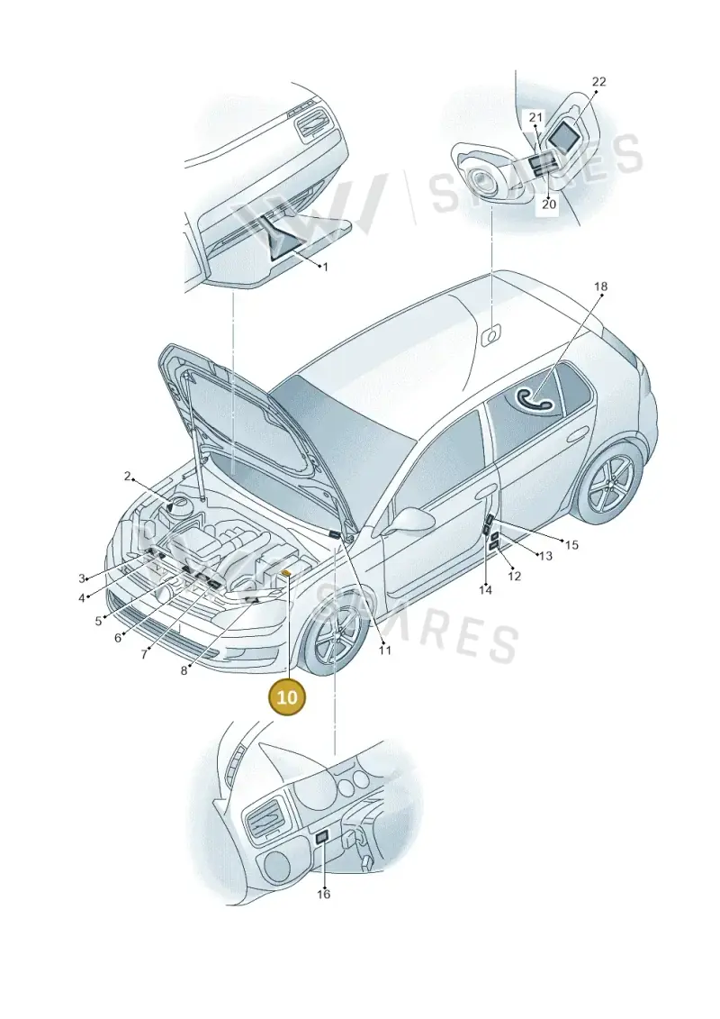 5Q0010790Q — Volkswagen Golf 2.0 (2016-2020) diagram 746010000, position 10