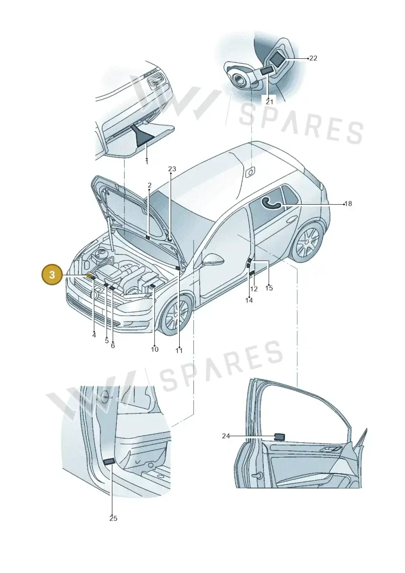 5Q0010851M — Volkswagen Golf 1.4 BlueMotion (2014-2017) diagram 496010000, position 3