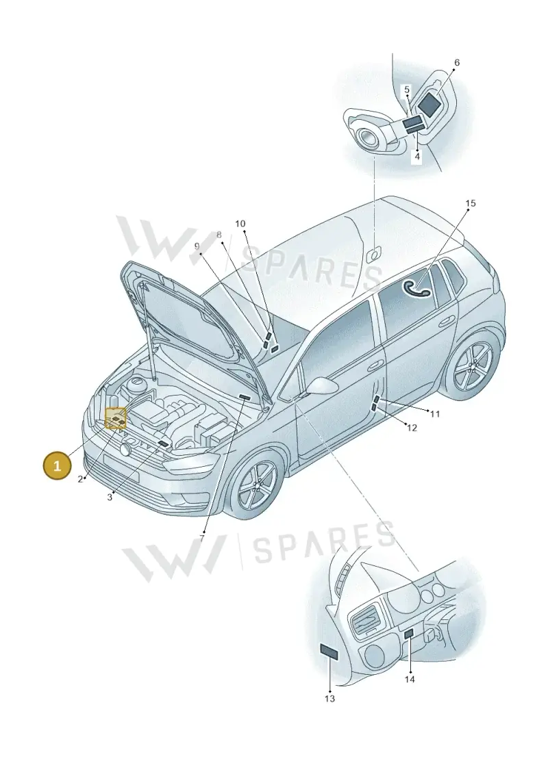 5Q0010851M — Volkswagen Golf Sportsvan 1.6 (2014-2020) diagram 780010000, position 1
