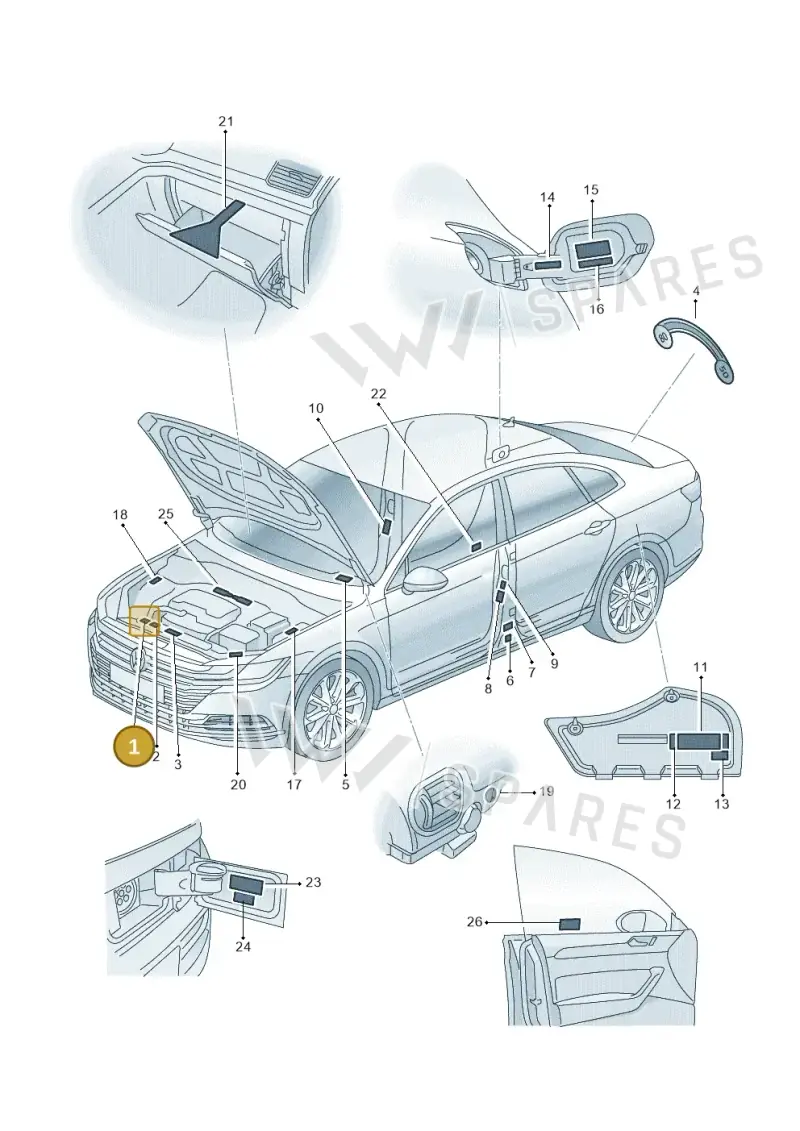 5Q0010851M — Volkswagen Arteon (2017-2023) diagram 828010000, position 1