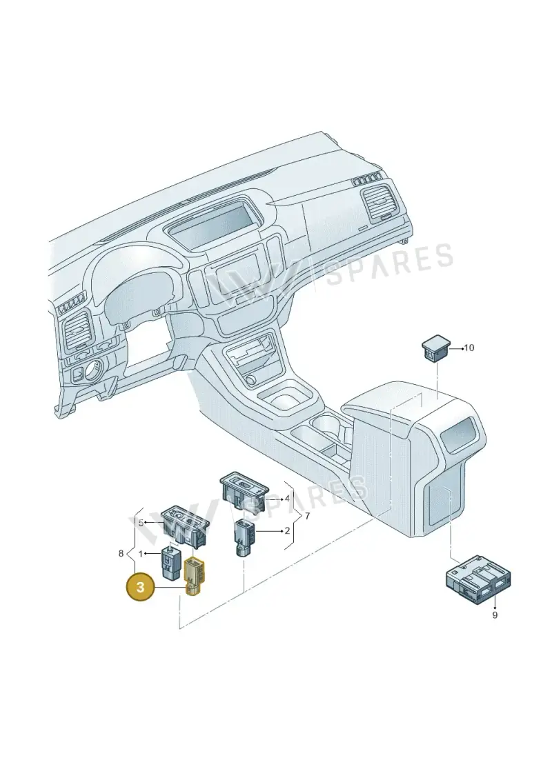 5Q0035726E — Volkswagen Sharan (2015-2022) diagram 863035790, position 3