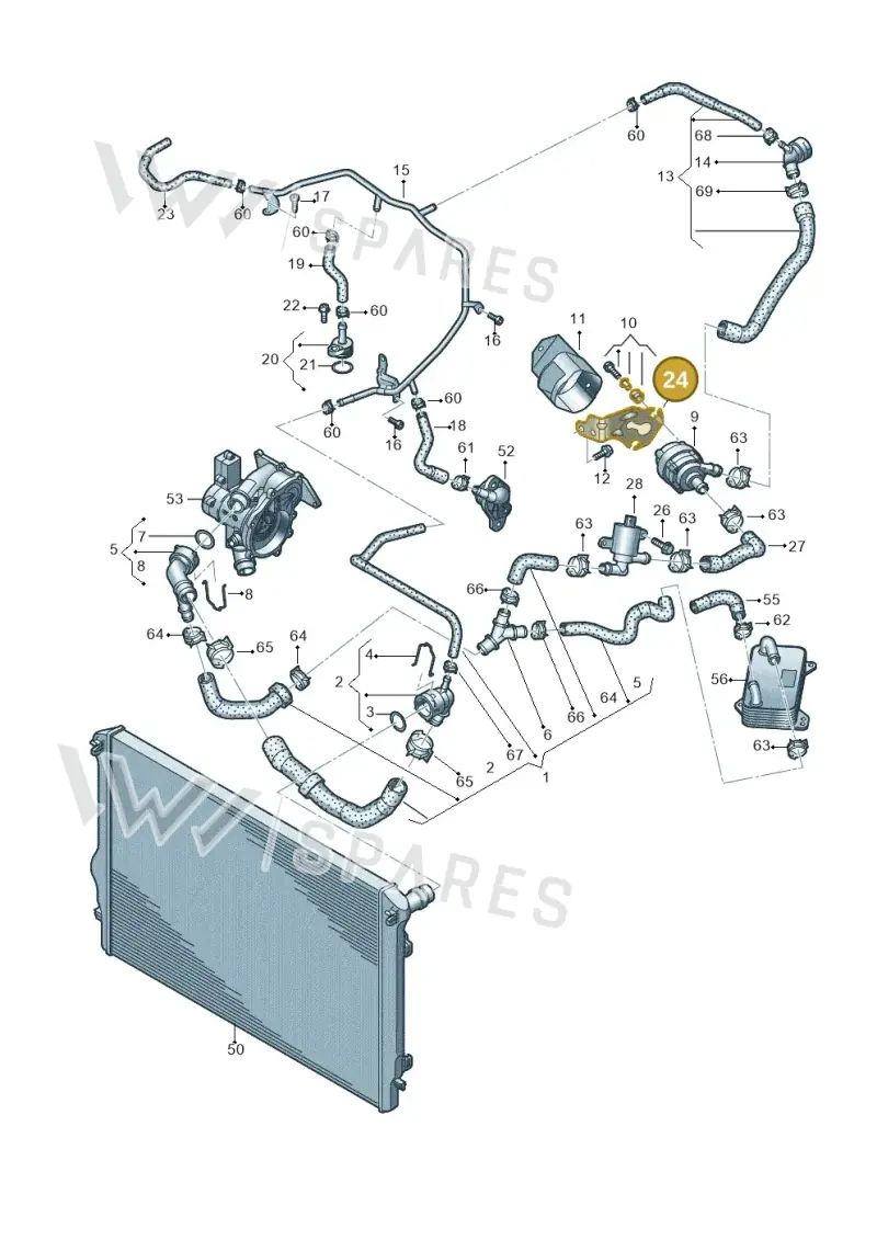 5Q0121093BA — Volkswagen T-Roc BlueMotion (2017-2024) diagram 828121030, position 24