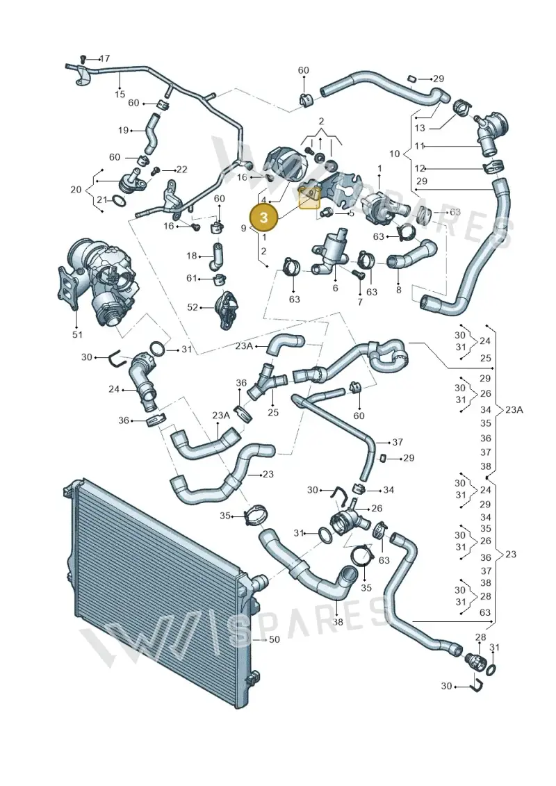 5Q0121093BA — Volkswagen Tiguan 2.0 4Motion (2017-2024) diagram 833121450, position 3