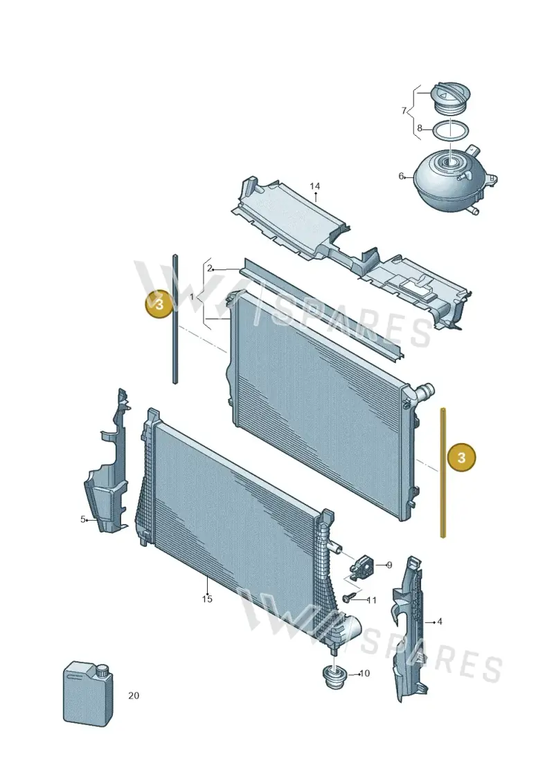 5Q0121331D — Volkswagen Golf 2.0 (2016-2020) diagram 793121720, position 3