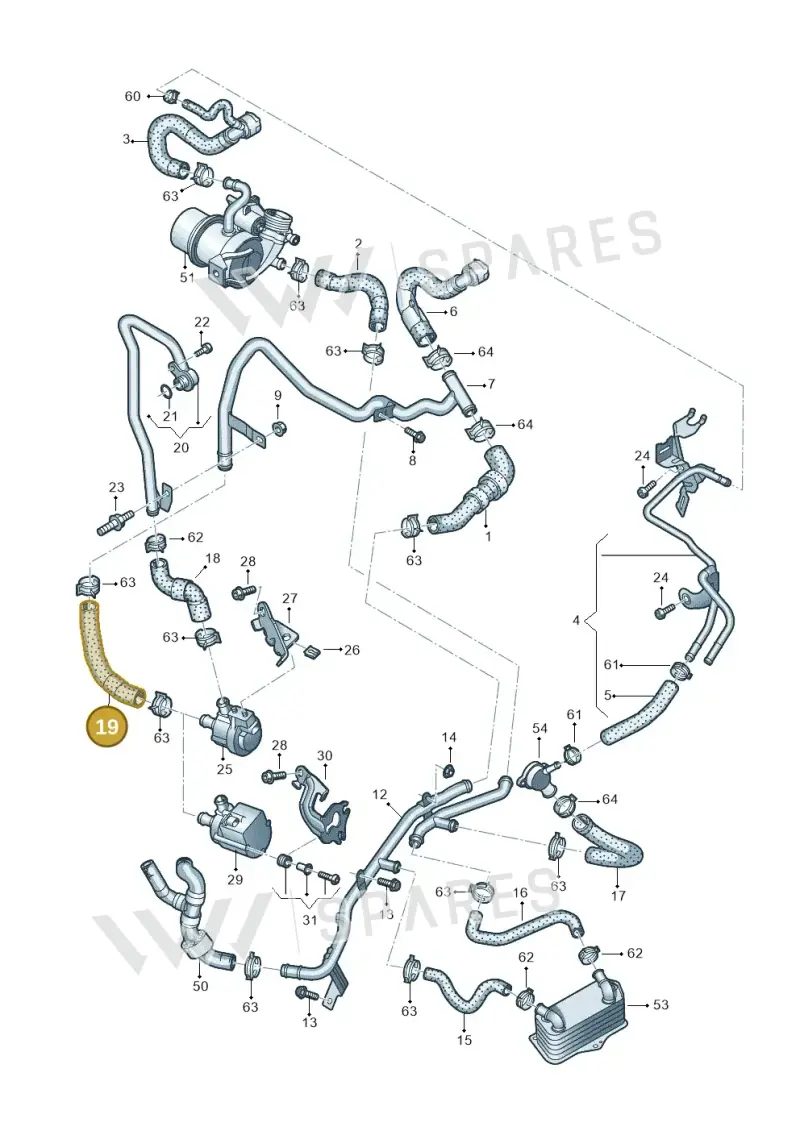5Q0122073AE — Volkswagen Golf 2.0 (2016-2020) diagram 793121370, position 19