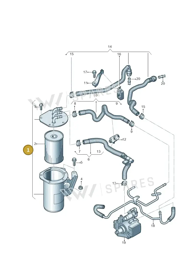 5Q0127401C — Volkswagen Caddy Maxi Kombi (2020-2024) diagram 7t0127005, position 1