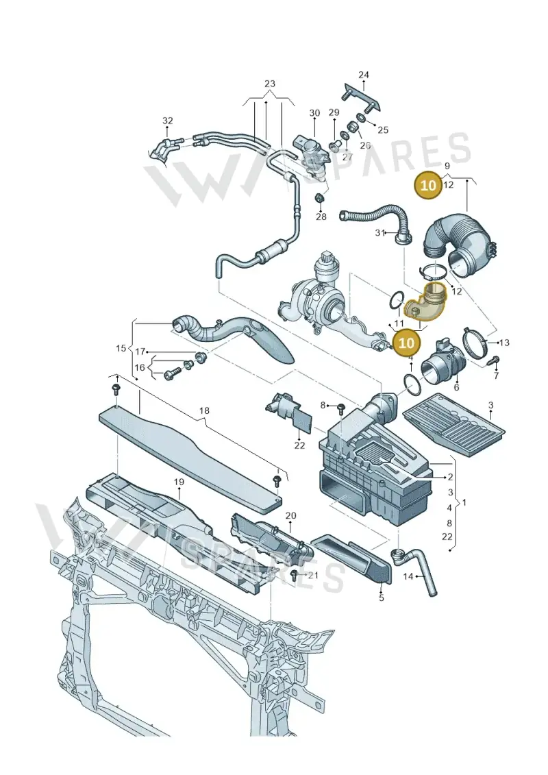 5Q0129635D — Volkswagen Caddy Maxi Kombi (2020-2024) diagram 2ka129302, position 10