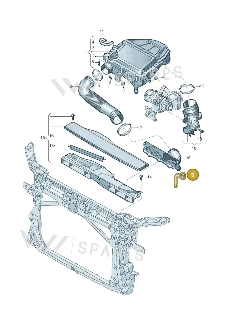 5Q0129637B — Volkswagen T-Roc convertible 1.5 (2019-2024) diagram 813129000, position 9