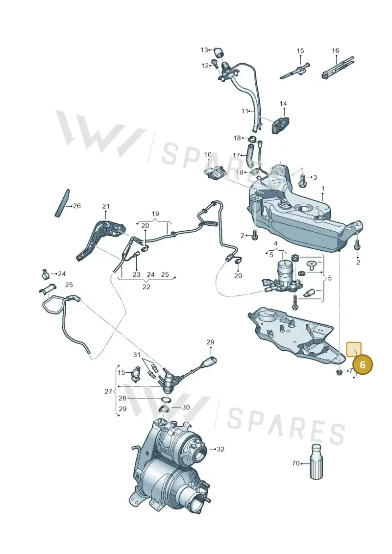 5Q0131331A — Volkswagen Golf 2.0 (2016-2020) diagram 781253700, position 6