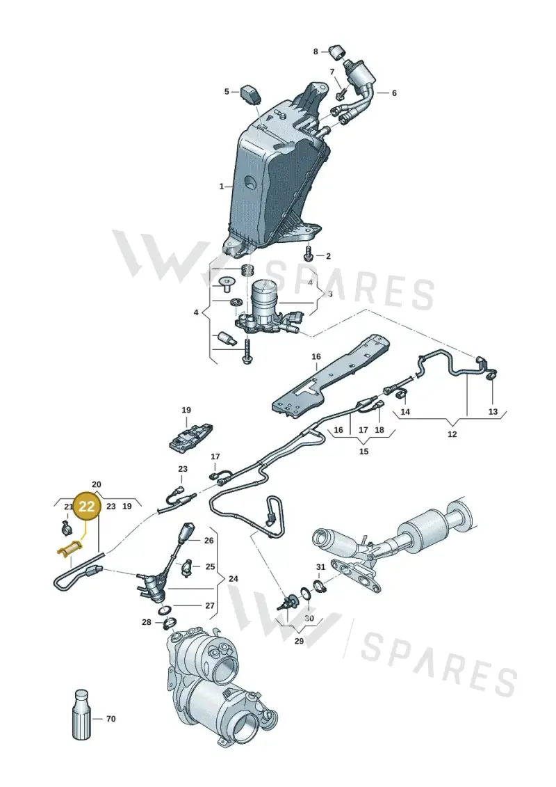 5Q0131645A — Volkswagen Caddy Maxi Kombi (2020-2024) diagram 2ka253100, position 22