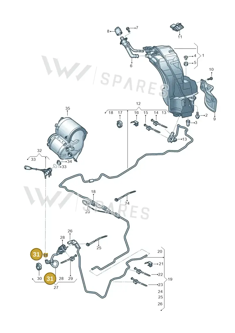 5Q0131645B — Volkswagen Touareg (2017-2023) diagram 439253100, position 31