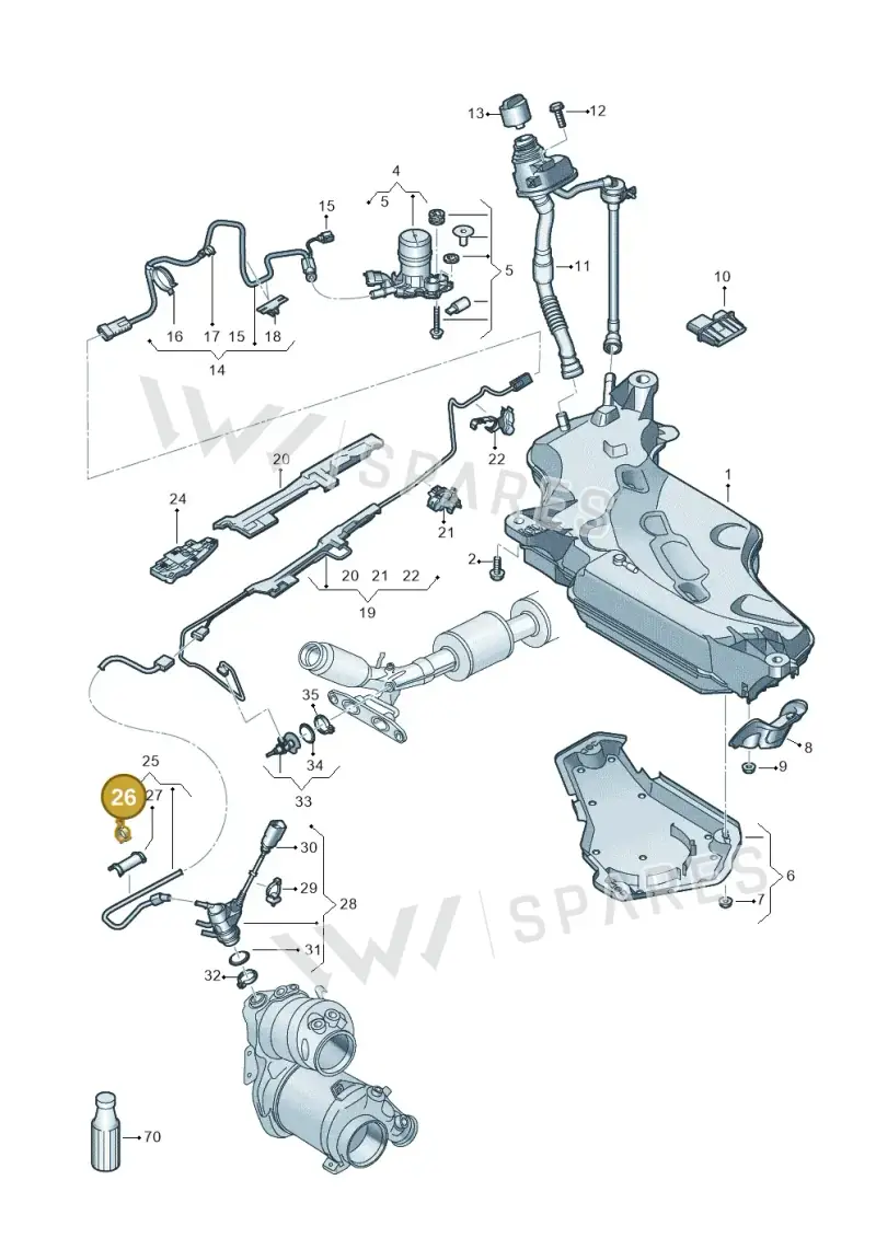 5Q0131645F — Volkswagen Golf 2.0 BlueMotion (2019-2024) diagram 5h0253102, position 26