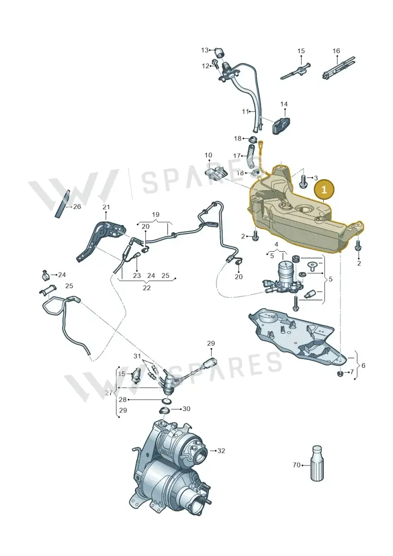 5Q0131877K — Volkswagen Golf 2.0 (2016-2020) diagram 781253700, position 1