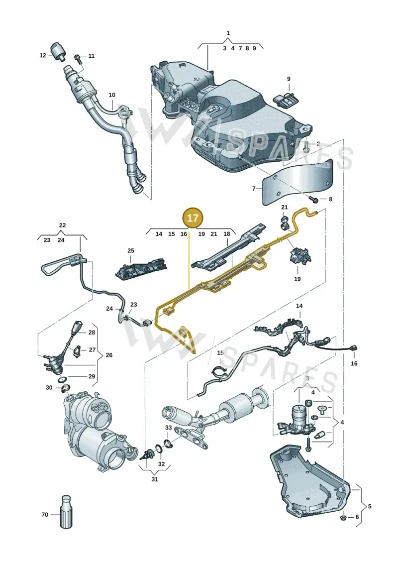 5Q0131962C — Volkswagen Golf 2.0 BlueMotion (2019-2024) diagram 5h0253107, position 17