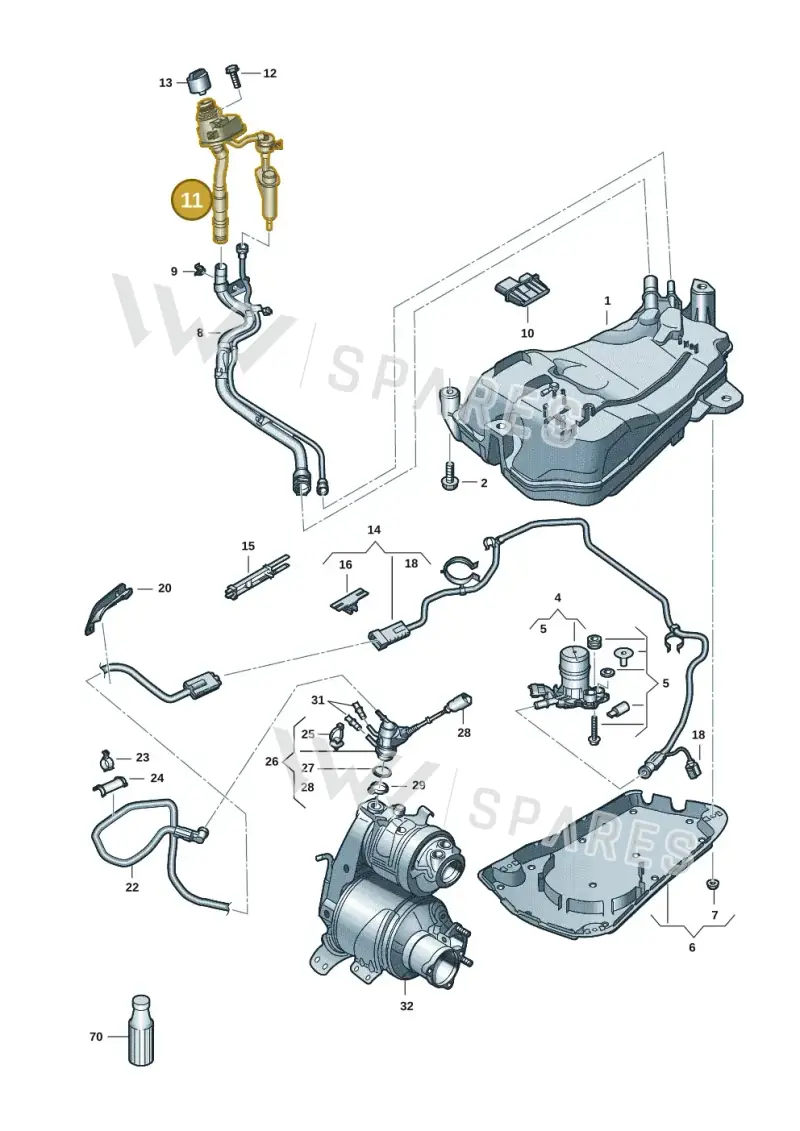 5Q0131965AA — Volkswagen Golf 2.0 (2016-2020) diagram 780253104, position 11