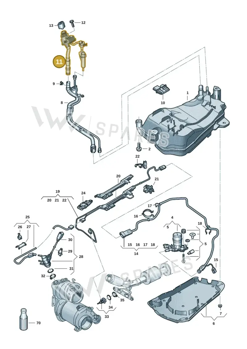 5Q0131965AA — Volkswagen Golf 2.0 BlueMotion (2019-2024) diagram 5h0253104, position 11
