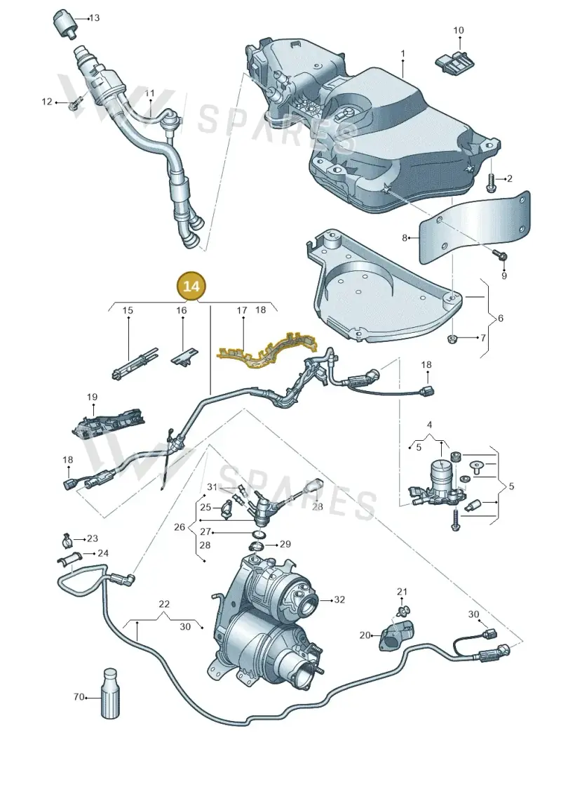 5Q0131983J — Volkswagen T-Roc BlueMotion (2017-2024) diagram 813254000, position 14