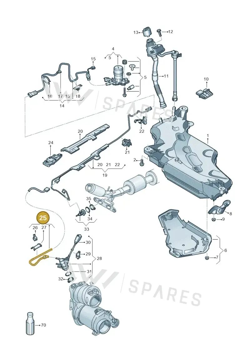 5Q0131984AE — Volkswagen Golf 2.0 BlueMotion (2019-2024) diagram 5h0253102, position 25