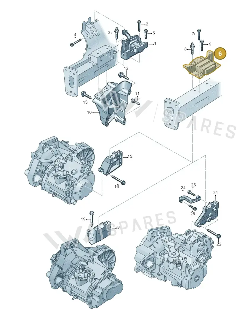 5Q0199555BF — Volkswagen Golf Sportsvan 1.6 (2014-2020) diagram 746199250, position 6