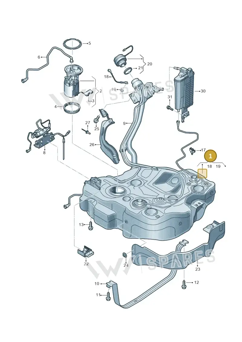 5Q0201060GR — Audi A3 Sportback (2016-2020) diagram 596201010, position 1