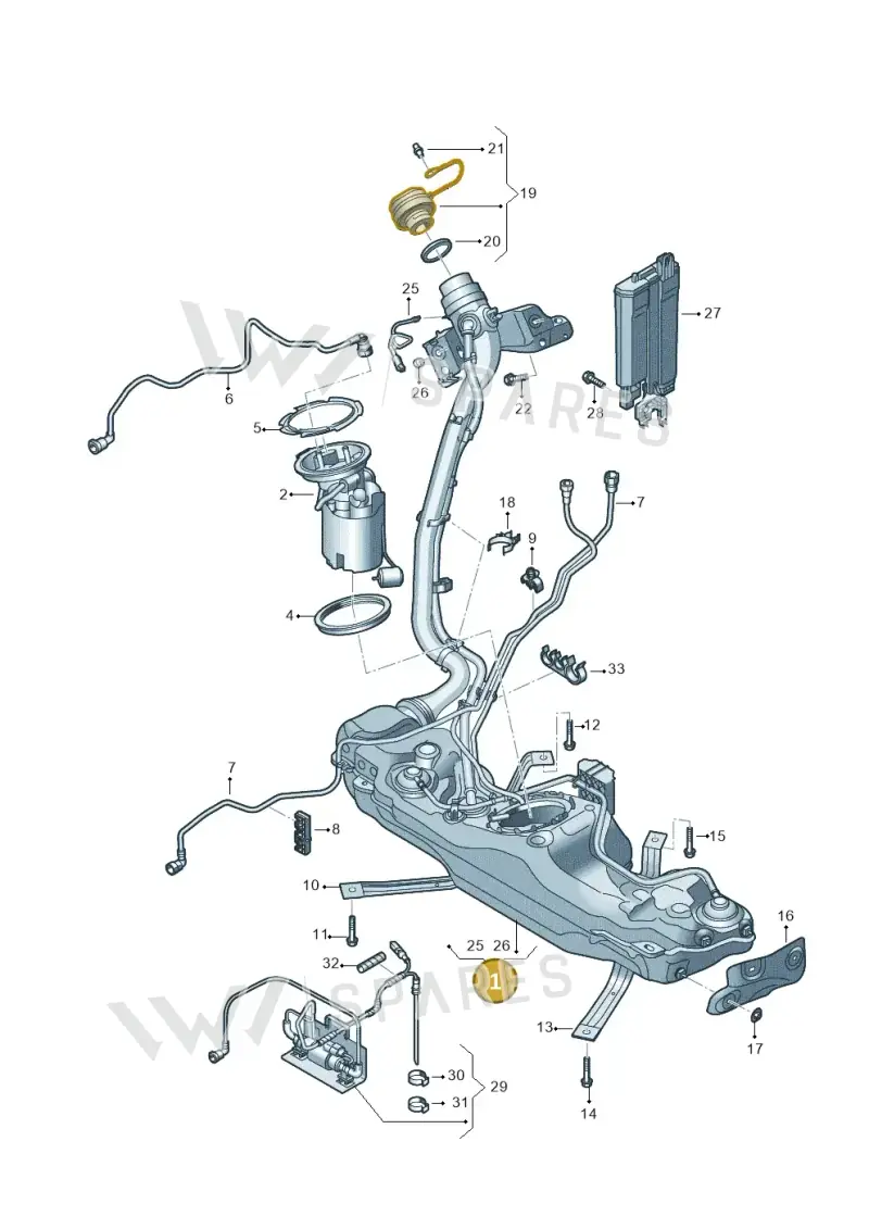5Q0201060HR — Volkswagen Golf 2.0 BlueMotion (2019-2024) diagram 5h0201033, position 1