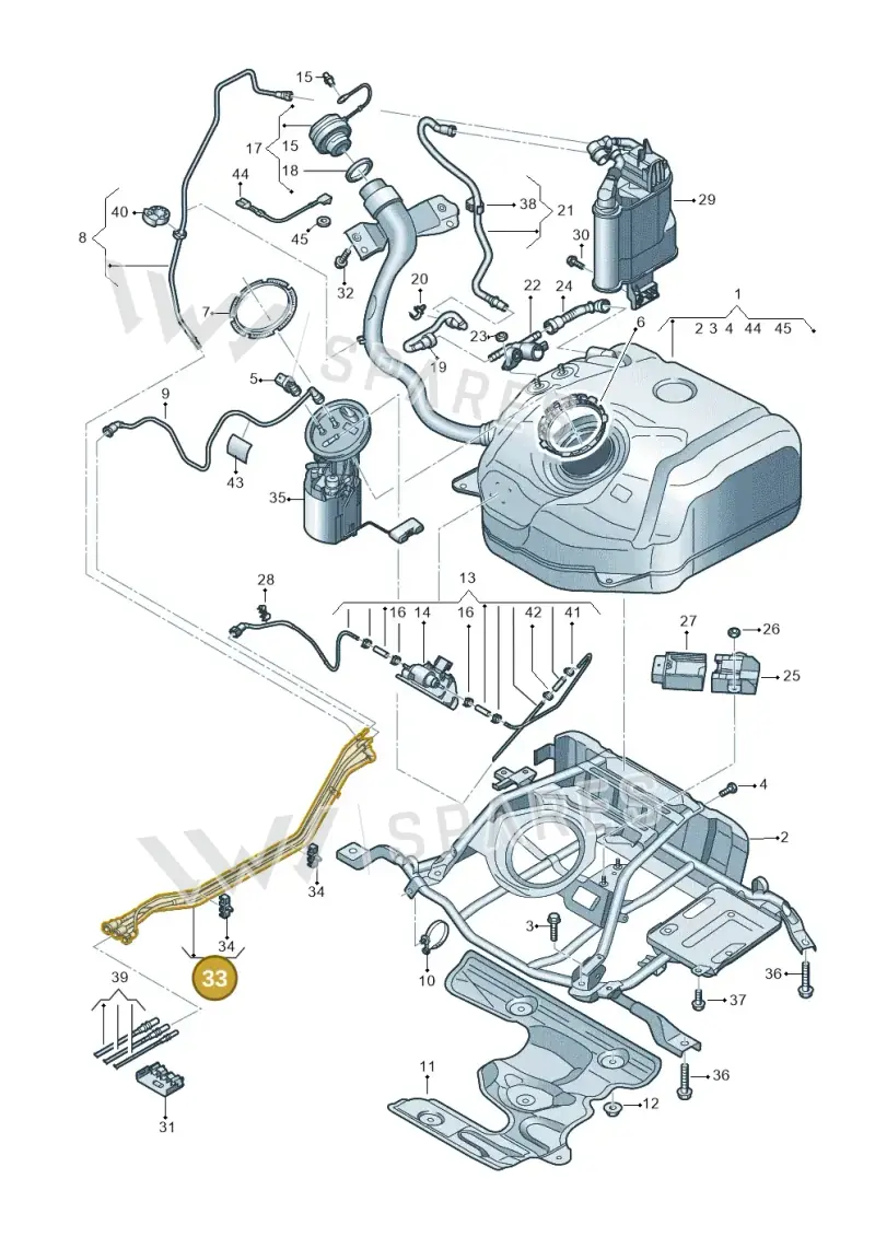 5Q0201079N — Volkswagen Golf 2.0 BlueMotion (2019-2024) diagram 5h0201050, position 33