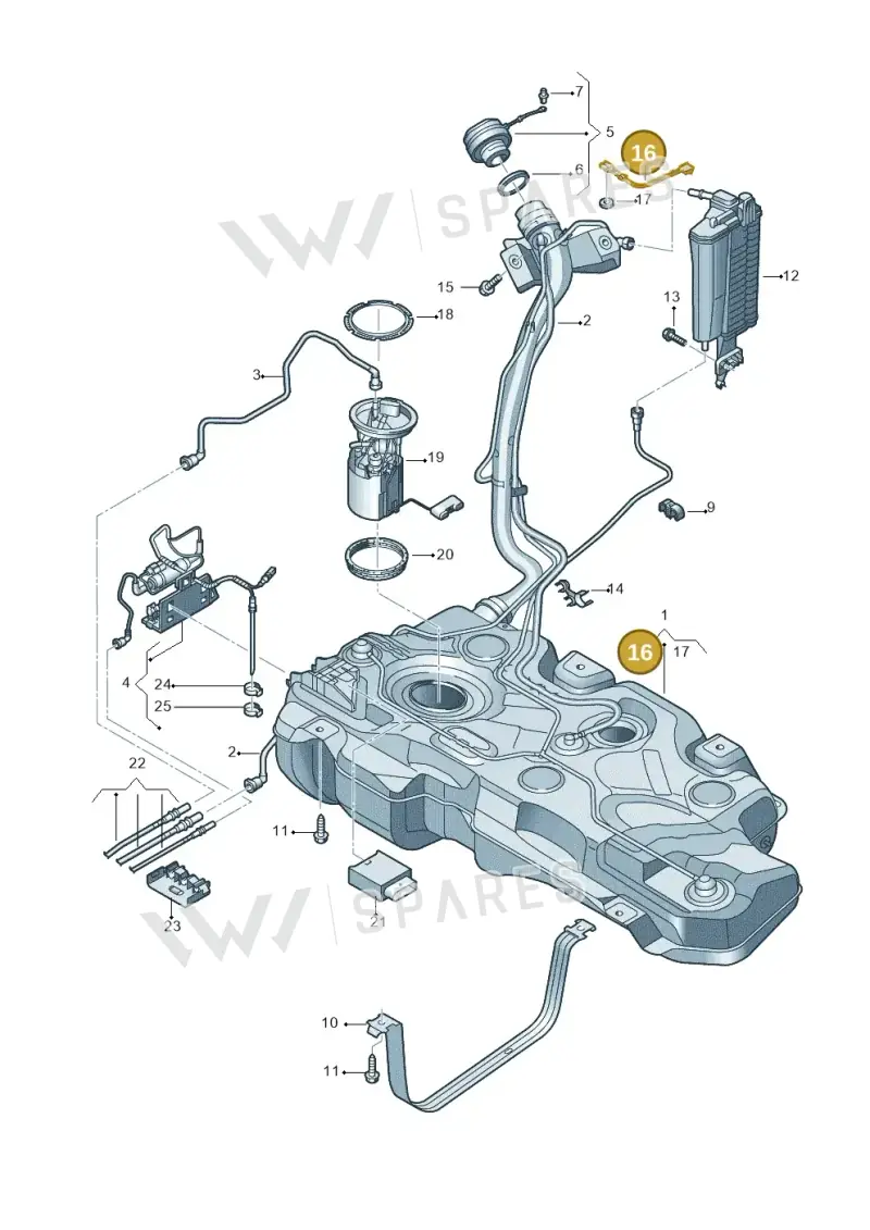 5Q0201142A — Volkswagen T-Roc BlueMotion (2017-2024) diagram 827201032, position 16