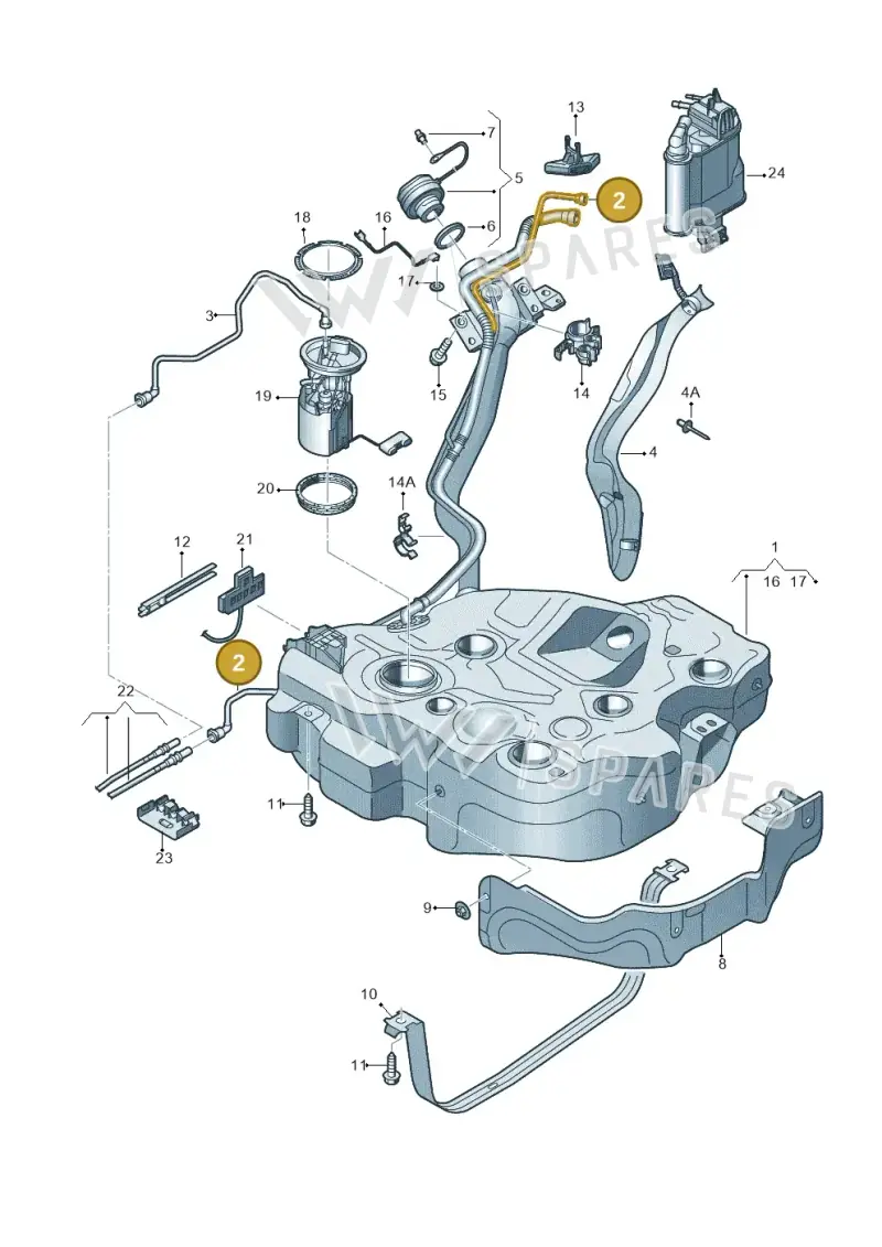5Q0201160AP — Volkswagen Golf 2.0 (2016-2020) diagram 746201450, position 2