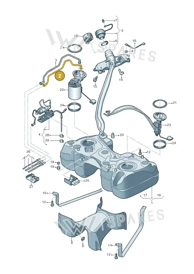 5Q0201294E — Volkswagen Tiguan 2.0 4Motion (2016-2024) diagram 884201650, position 2