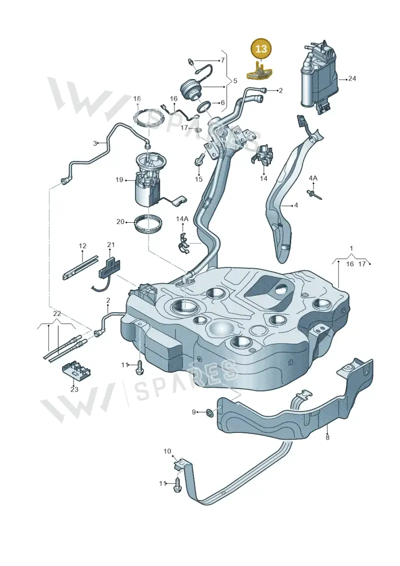 5Q0201519 — Volkswagen Golf 2.0 (2016-2020) diagram 746201450, position 13