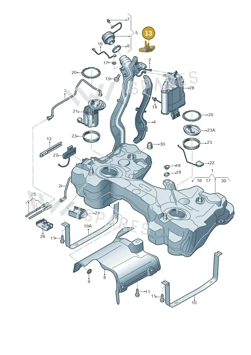 5Q0201519 — Volkswagen Golf 2.0 (2016-2020) diagram 746201470, position 13