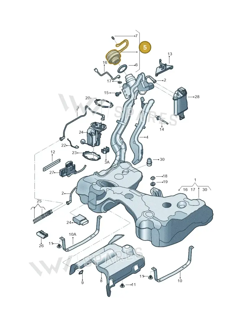 5Q0201550L — Volkswagen POLO HATCH         "ZA"06> (2005-) diagram 496201025, position 5