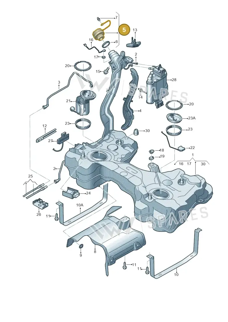 5Q0201550L — Volkswagen Golf 2.0 (2016-2020) diagram 746201470, position 5
