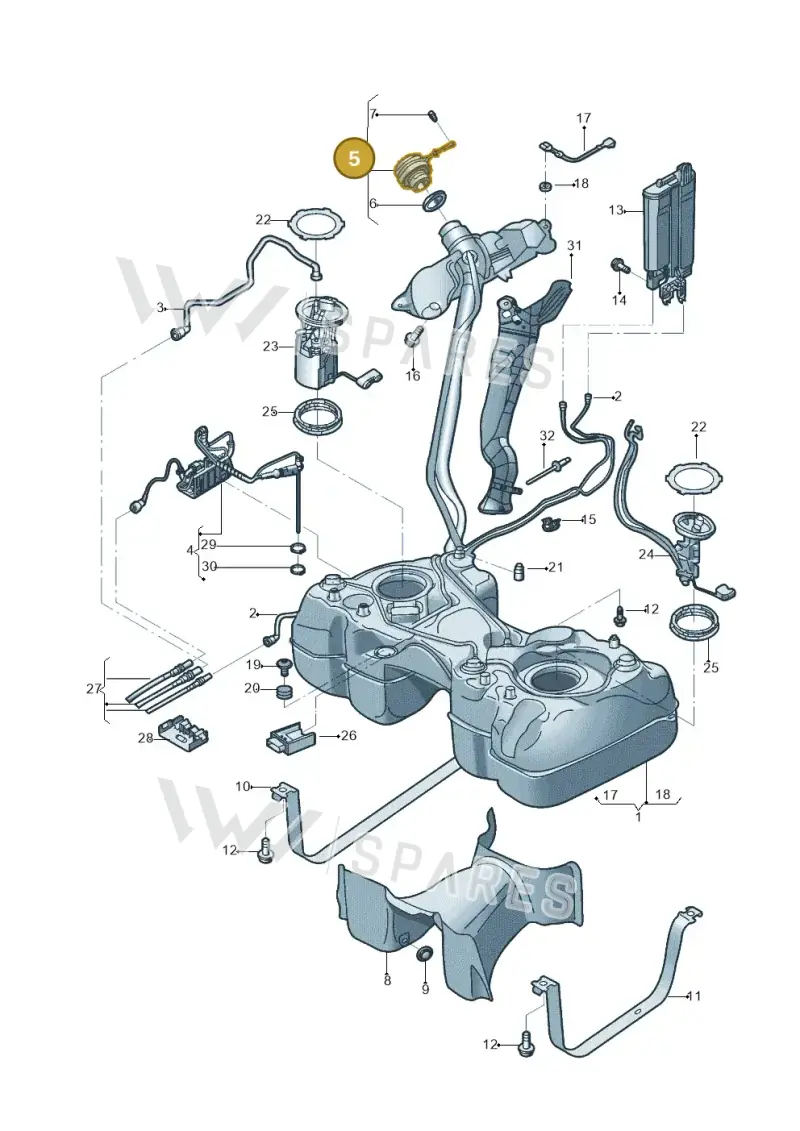 5Q0201550L — Volkswagen Tiguan 2.0 4Motion (2017-2024) diagram 833201010, position 5