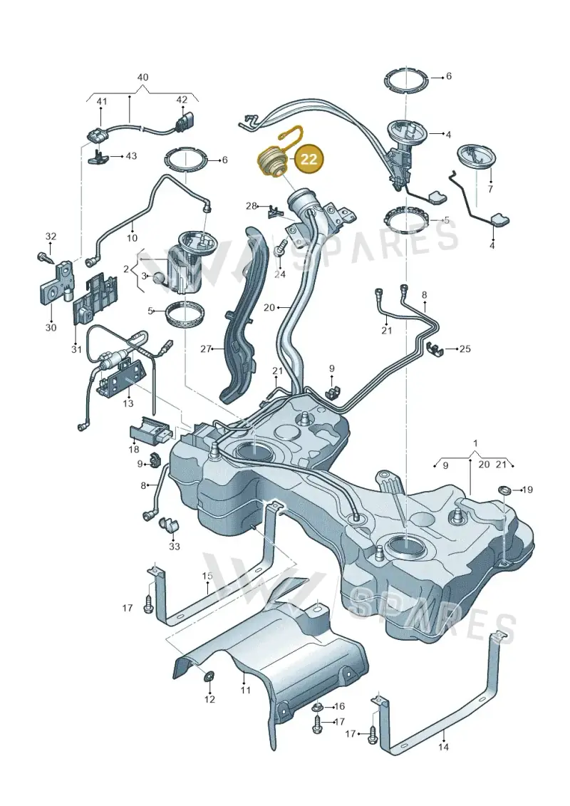 5Q0201550N — Audi A3 Cabriolet (2016-2020) diagram 891201200, position 22