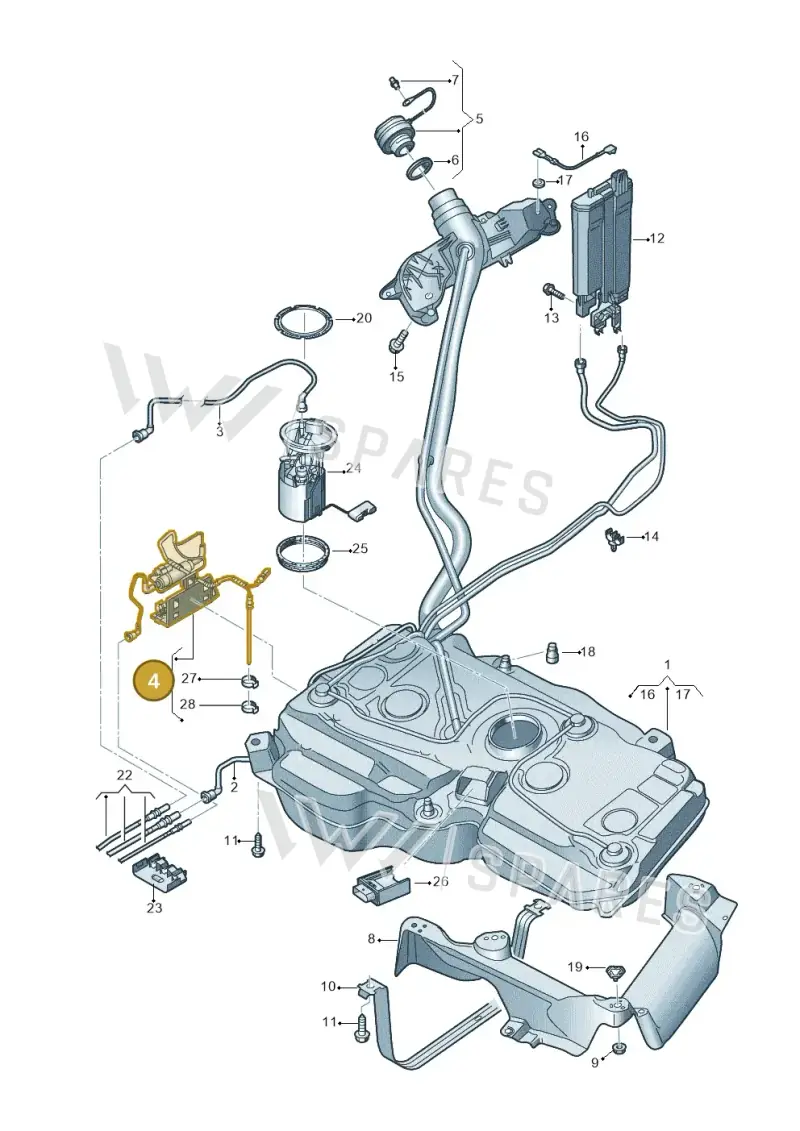 5Q0201607F — Volkswagen Tiguan 2.0 (2023-) diagram 869201400, position 4