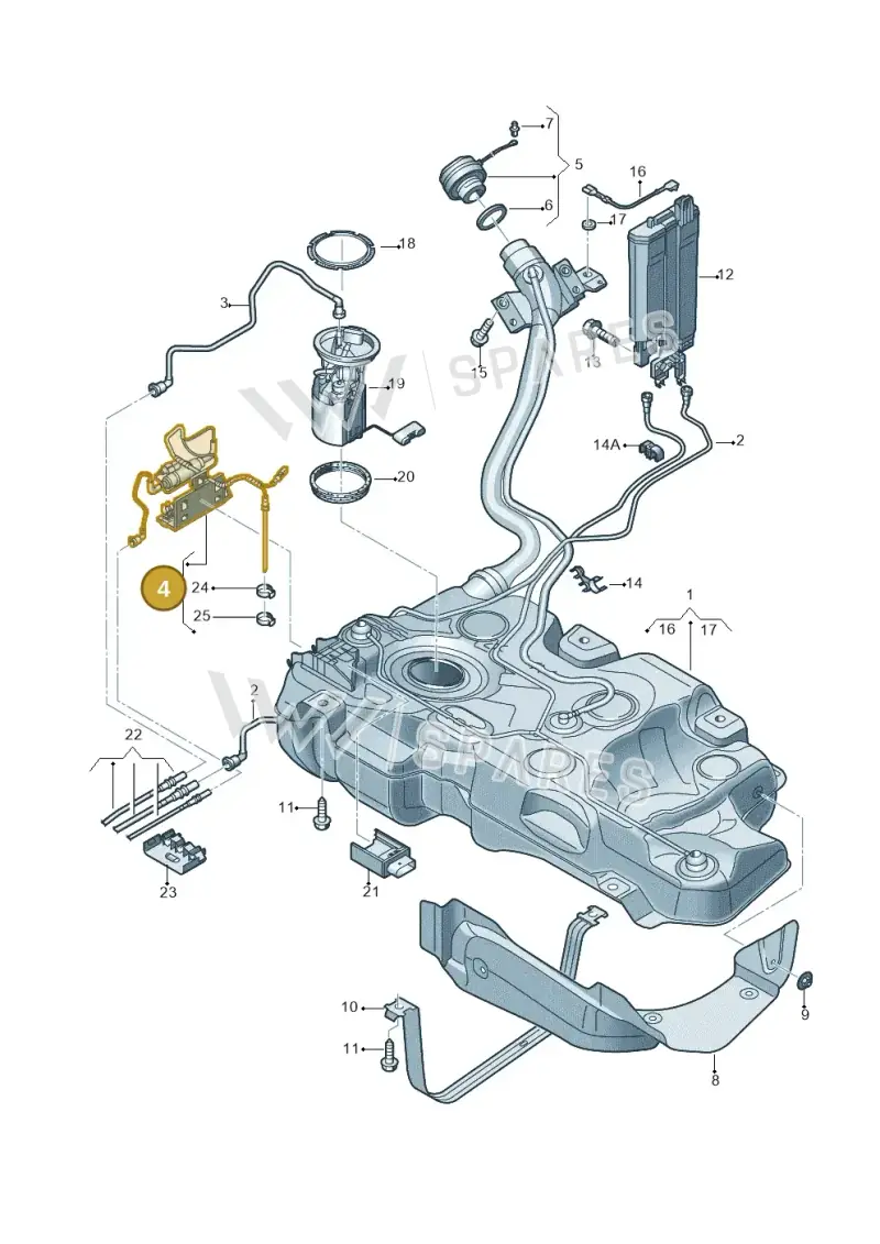 5Q0201607K — Volkswagen Golf 2.0 BlueMotion (2019-2024) diagram 746201300, position 4