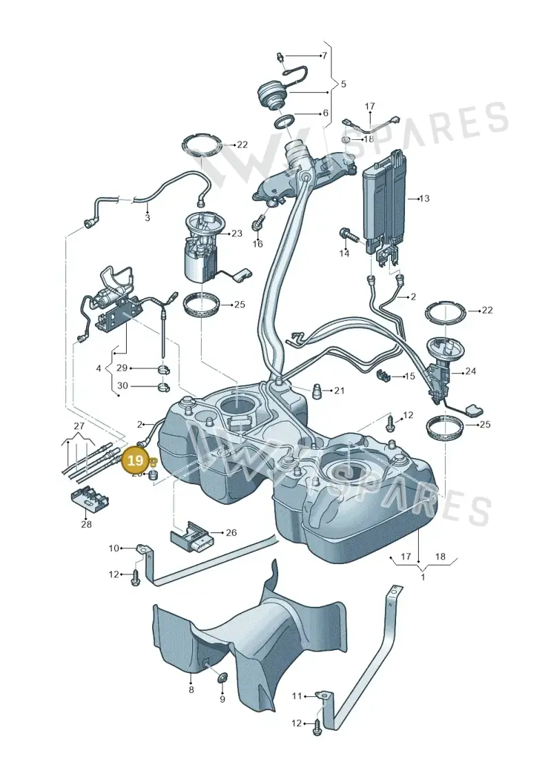 5Q0201693 — Volkswagen Tiguan 2.0 (2023-) diagram 884201450, position 19