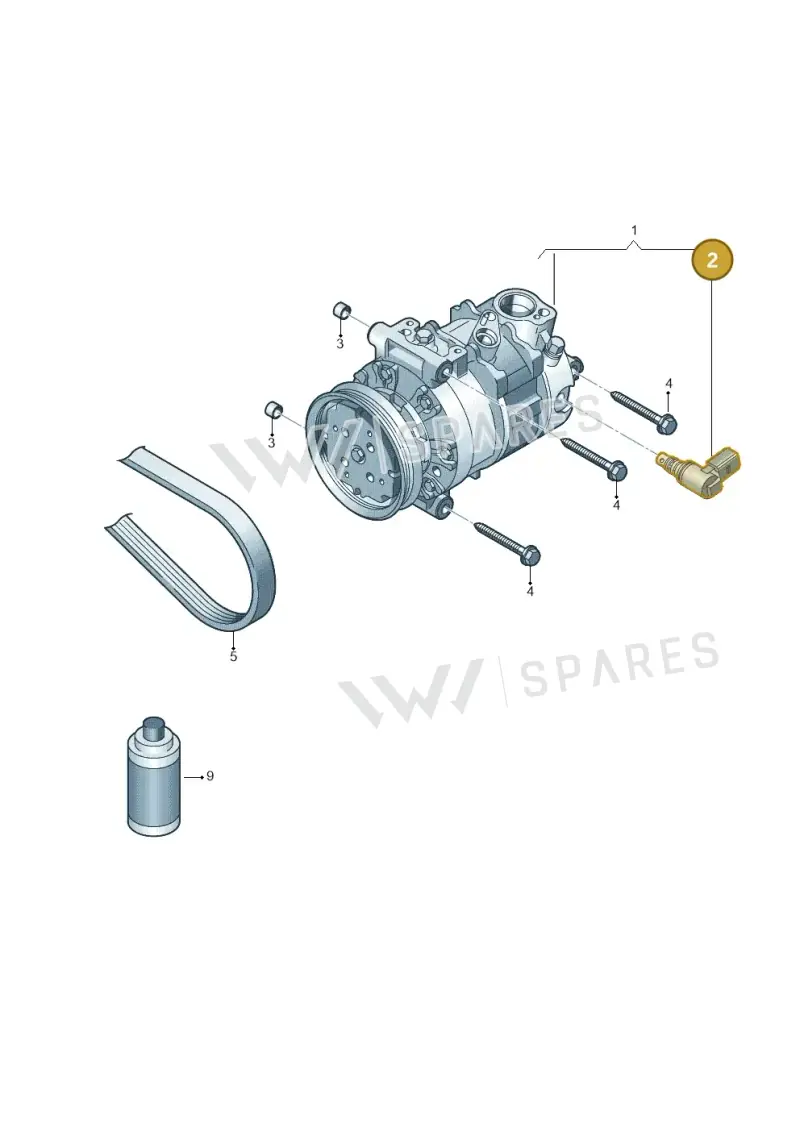 5Q0260839B — Volkswagen Golf 2.0 (2016-2020) diagram 827260100, position 2