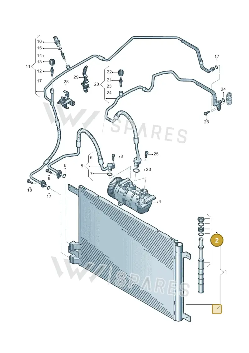 5Q0298403D — Volkswagen T-Cross 1,0 (2018-2024) diagram 837260400, position 2