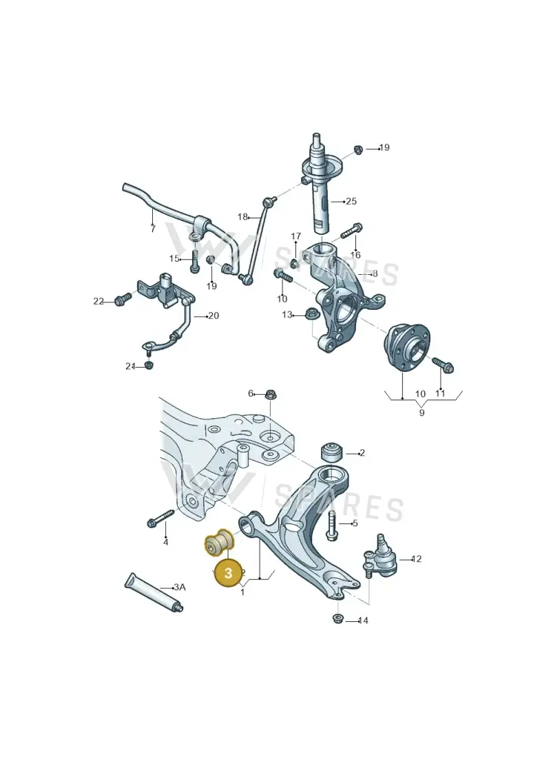 5Q0407182A — Volkswagen Tiguan 2.0 4Motion (2017-2024) diagram 833407000, position 3