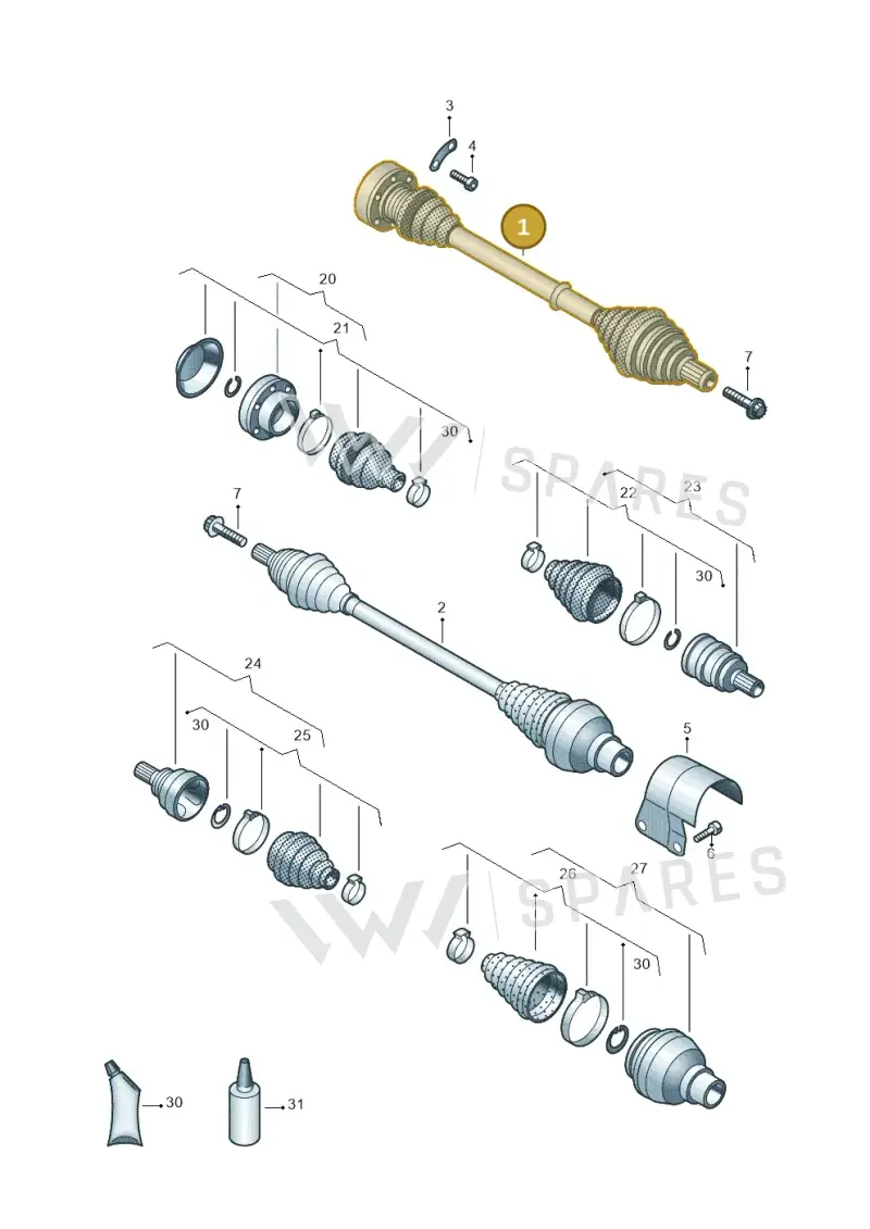 5Q0407271BT — Volkswagen Golf 2.0 BlueMotion (2019-2024) diagram 827407340, position 1