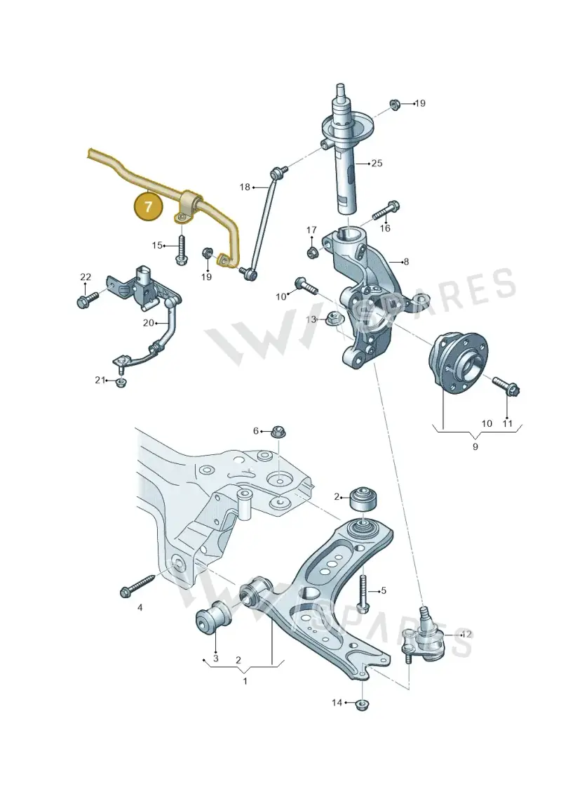 5Q0411303N — Volkswagen Golf 2.0 (2016-2020) diagram 746407000, position 7