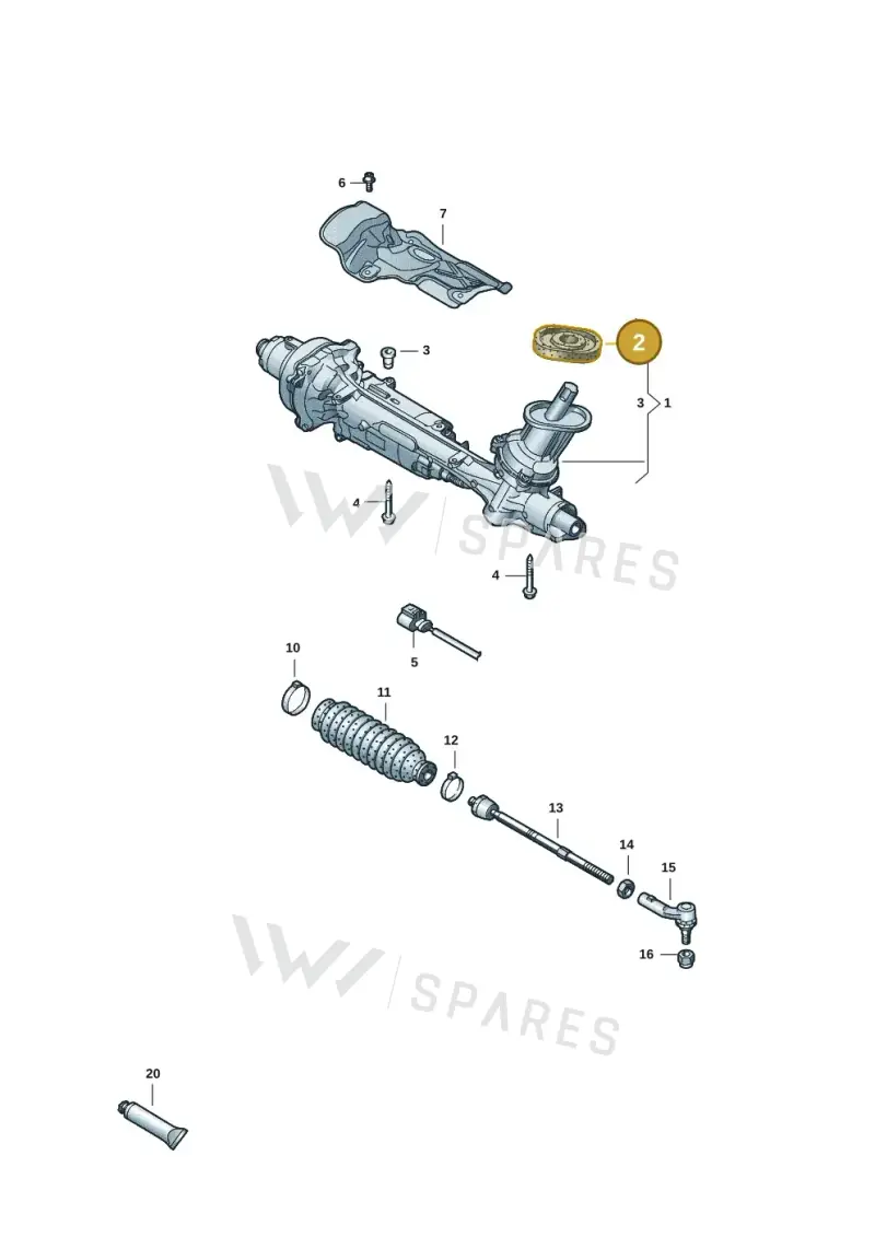 5Q0423187H — Volkswagen Golf 2.0 BlueMotion (2019-2024) diagram 2ka423150, position 2