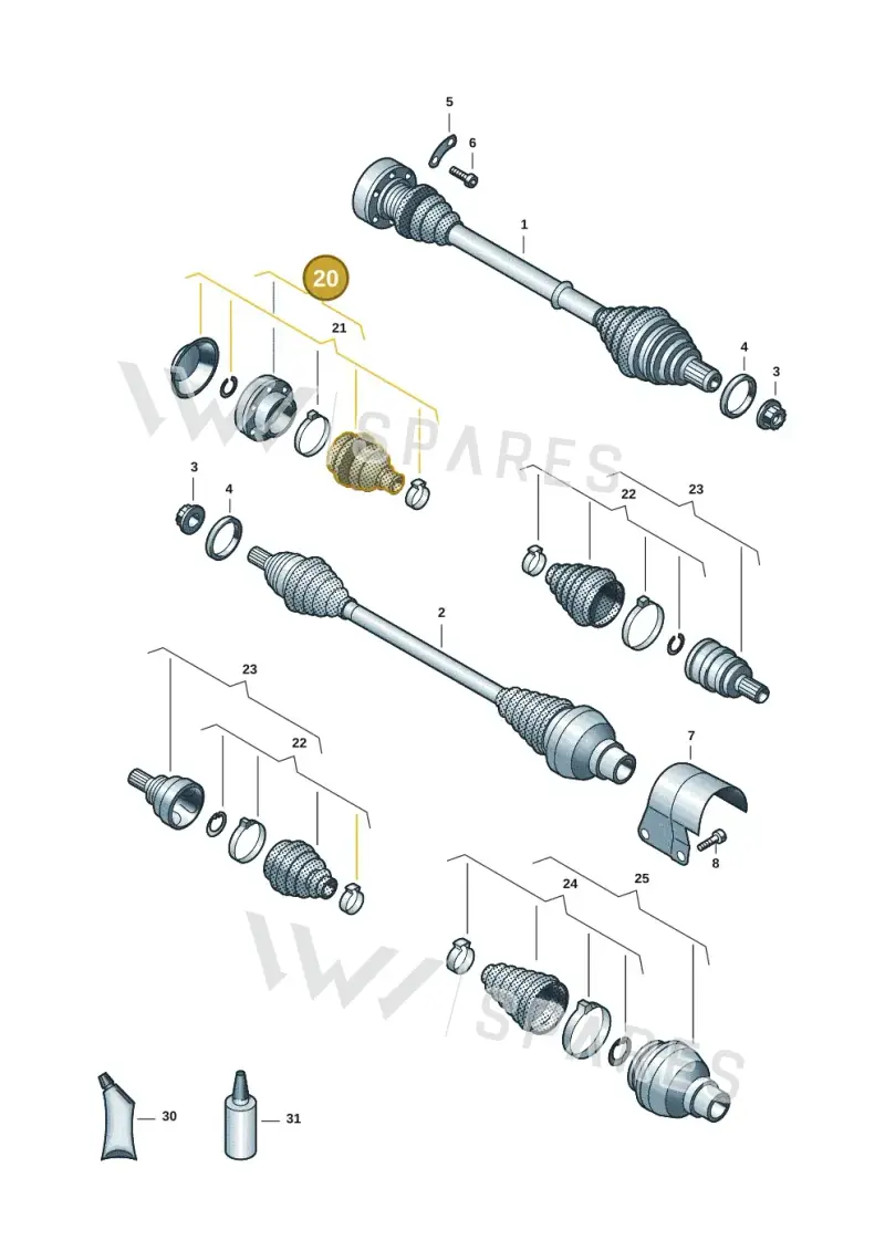 5Q0498103P — Volkswagen Taigo (2021-2024) diagram 2f0407460, position 20